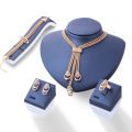 Multilayer Pendant Necklace Earrings Bracelet Ring Bridal Jewelry Set. 