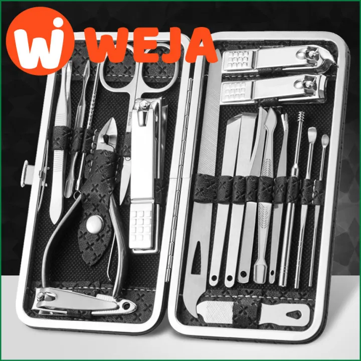 【WEJA】19/16/12/9/8 pcs Manicure Nail Clipper Set Household Stainless Steel Ear Spoon Nail Clippers Manicure Tool Pedicure Nail Scissor