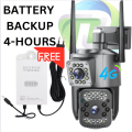 FREE power backup SC03 Dual 6Mp | 4G Sim HD Wireless Dual lens CCTV Camera 360 view with HD Infrared Night Vision Indoor/Outdoor. 