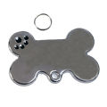 Cute Bone Shape Dog Tag Metal Ring DIY Engraved ID Name Collar Pendant Nameplate. 
