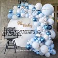Pastel Metallic Chrome Blue White Silver Balloons Garland Arch Package Metallic Blue Balloons Wedding Birthday Baby Shower Christening Party Decoration. 