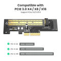 UGREEN PCIE NGFF to M2 Adapter NVMe NGFF M.2 PCI Express Adapter 32Gbps PCI-E Card x4/8/16 SSD Computer Expansion Cards. 
