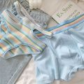 Couple Underwear Three-Piece Set One Male and One Female Pure Cotton Summer Thin Sports Hot Girl. 