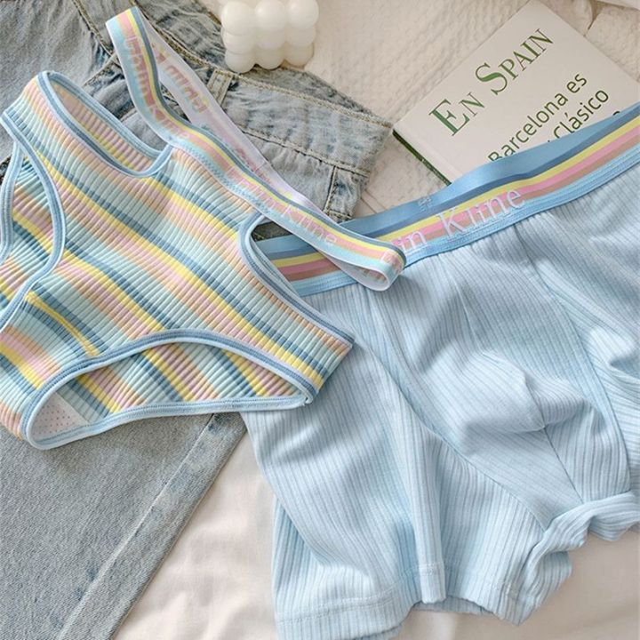 Couple%20Underwear%20Three-Piece%20Set%20One%20Male%20and%20One%20Female%20Pure%20Cotton%20Summer%20Thin%20Sports%20Hot%20Girl%20-%20Image%203