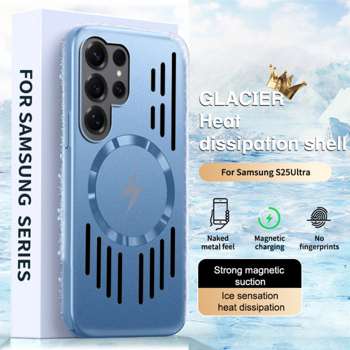 HOCE Hard PC Metal Heat Dissipation Magnetic Phone Case For Samsung ...