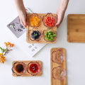 Small Glass Dish Nordic Style Gold Inlay Glass Sauce Bowl Mini Japanese Cherry Blossoms Seasoning Plate For Ice Cream Fruit Sala. 