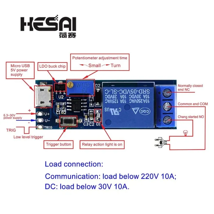 USB switch trigger module delay 30V intelligent] [American code 5V ...