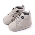 Baby Boy Shoes Solid Color PU Leather  With Shoelace Soft Cotton Non-slip Soled Infant Toddler Shoes Sneakers for Boys Girls 0-3 Years. 
