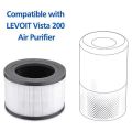 2 Pcs Air Purifier Replacement Filter for Levoit Vista 200 Air Purifier,3 in 1 Efficiency Activated Carbon HEPA Filter. 