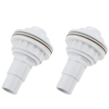 1 Piece Water Inlet Outlet Fittings with Clip Threaded Tape Swimming Pool Return Nozzle White PVC Removable Swimming Pool Supplies. 
