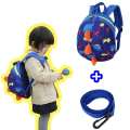 Baby Kid Toddler Cute Dinosaur Walking Safety Harness Backpack Reins Strap Bag - blue. 