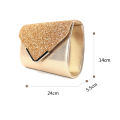 Long Evening Bag Mini Glitter Envelope Clutch Chain Shiny Purse for Wedding Party Female Ladies Event. 