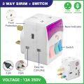 Multi Plug - Multi Socket - 13A Square Pin - Universal Plug Travel Adapter TOBO (3 Way Outlet). 