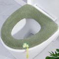 Winter Warm Toilet Seat Cover Closestool Mat Washable O-shape Pad Bathroom Accessories Knitting Pure Color Soft Bidet Cover. 