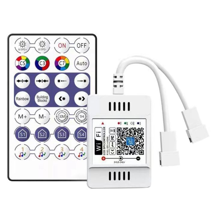 28 Pin Rectangle Controller DC5V-24V 28 Key RF Controller Remote Control for WS2811 RGB LED Strip ...