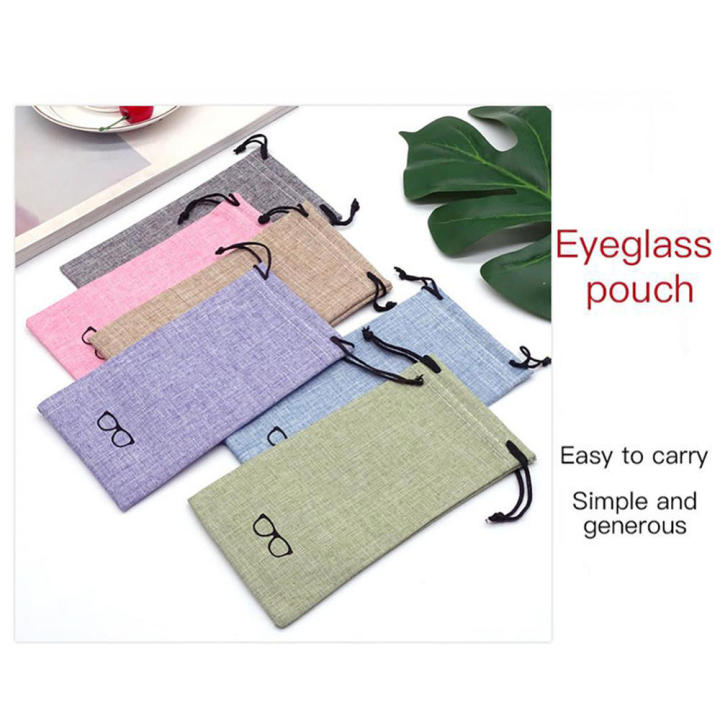 Sunglasses Bag Dust Proof Pouch Pocket Soft Linen Drawstring Microfiber Glasses Carry Eyewear Container Glasses Case