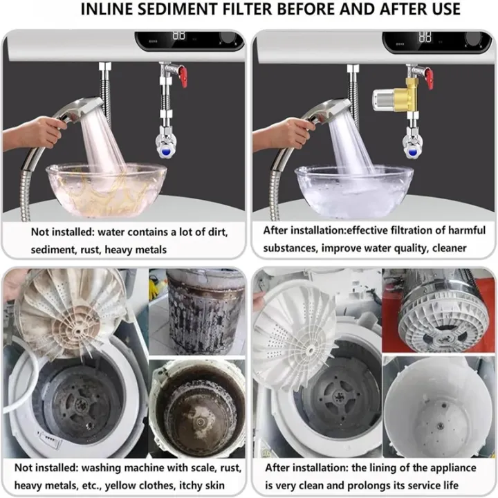 Reusable Brass Sediment Filter, Reusable Water Filter, Inline Washer ...
