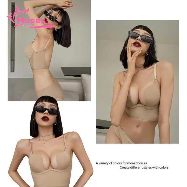 Muses%20Mall%20Women%20Bra%20Women%20Deep%20U%20Neck%20Bra%20Shaper%20Beauty%20Back%20Backless%20Push%20Up%20Spaghetti%20Straps%20Padded%20Brassiere%20U-shaped%20Front%20Bra%20-%20Image%209