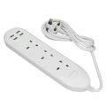 Power Strip Extension Long Cord 2500W Multi Functional with USB Port White UK Plug 110‑250V Power Strip. 