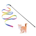 Cat Rainbow Wand Toys Interactive Cat Teaser Wand String Colorful Ribbon Charmer for Most Cats and Kittens. 