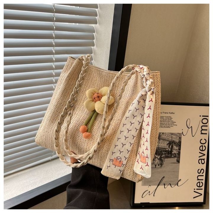 Women's%20Straw%20Bag%20with%20Large%20Capacity2023New%20Summer%20All-Matching%20One-Shoulder%20College%20Students%20Class%20Commuter%20Tote%20-%20Image%202