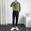 New Spring and Summer Men's Lightly Mature Suit Casual Suit Pants Men's Korean-Style Fashion Shirt Long Sleeve Wear Draping Shirt. 