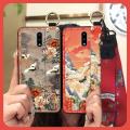Soft case Kickstand Phone Case For Nokia 2.3 Phone Holder ring Lanyard Chinese style Silicone Wrist Strap old lady. 