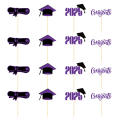 High Quality Class Of 2025 Cake Topper Glitter Diploma Cupcake Decoration Odorless Safe Grad Cap Cake Pick for Food Decoration Cake Decoration Graduation Celebration. 