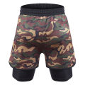Men's 2 in 1 Training Shorts Quick-Dry Camouflage Pockets Basketball Running Shorts Gym Fitness Pants. 