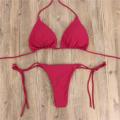 Adjustable Bikini swimsuit Quick-dry Split swimsuit Solid color Two-piece bikini Lace-up design Three-point Lace-up bikini for. 