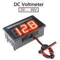 DC Digital Voltmeter Volt meter Voltagemeter Voltage meter for Solar or DIY projects 0v to 100v DC 0.56 Inch Mini Red 0.56" LED Display Panel Voltage Meter Voltmeter 2 wire. 