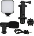 Video Making Vlog Gimble / Tripod Kit AY-49 With Microphone and And Light For Live Broadcast | YouTube | TikTok | Online Meeting. 
