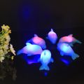 Baby Dolphin Bath Toys Kids Led Lighting Up Beach Toys Water Glowing Floating Toy for Children Luminous Swim Rubber Ducks Toys. 