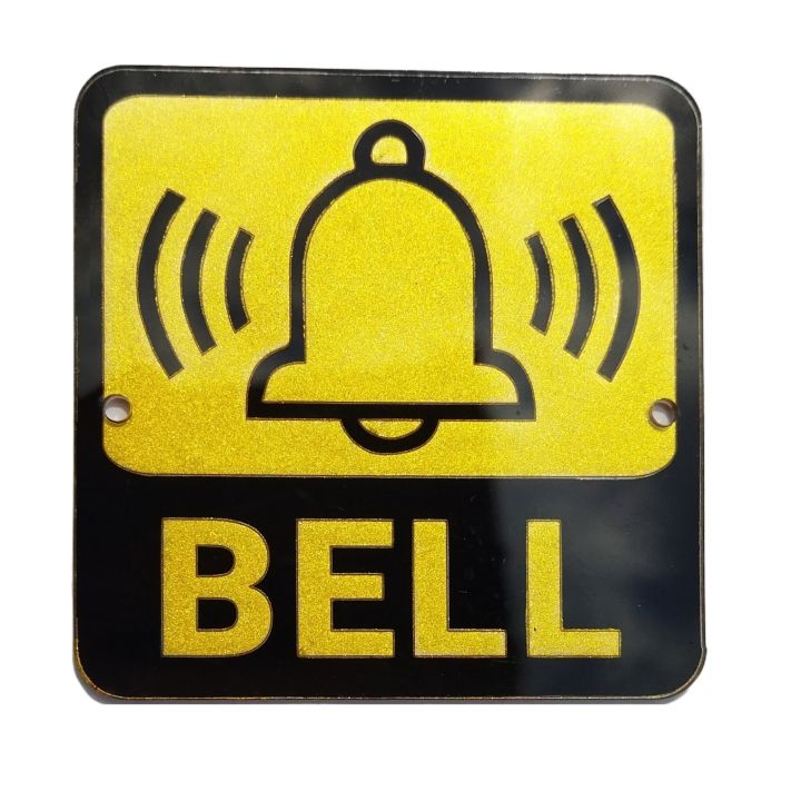 Bell Sign, Doorbell sign plastic Plate for house or office