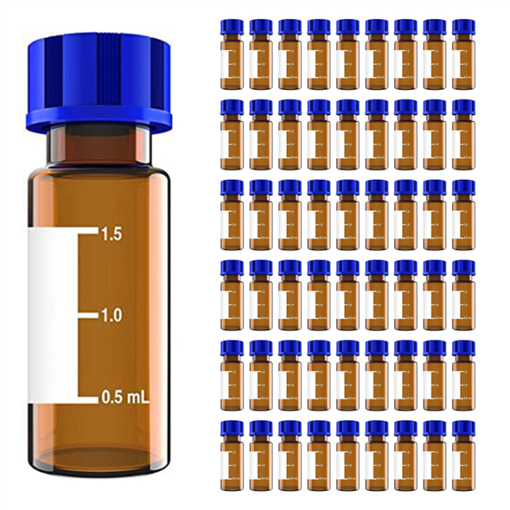 Lab Wrapped Vials 500 Pack Autosampler Vials, 2Ml HPLC Vials, 9-425 Lab Amber Vials with ...