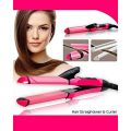 Nova 2 in 1 Hair Straightener & Curler Set Professional Hair Tool Smoothing Straightening Curling Flat Iron For Straight Curl Hair. 