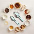 Adjustable Measurement Spoon with Scale for Kitchen Home Baking Cooking Tools Volume Measuring Spoons Scale Measurement Spoon for Cake Baking Kitchen Plastic Measuring Spoon and Cup Set 2 pcs. 