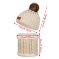 Fashion Toddler Winter Warm Hat Scarf Set Hemming Hat Knitted Neckerchief Beanie Cap. 