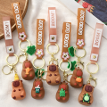 Unique Silicone Alloy Keychain Non-Toxic Capybara Keychain Frosted Adorable Cartoon Jewelry Pendant for Birthday Special Occasion. 
