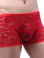 024 underwear lace flat angle ice silk autumn and winter new white pants pants printed mesh men's horn plus boy 2. 
