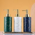 Practical Marbling Soap Dispensers 320ml Refillable Emulsion Bottle Glass Press Type Sanitizer Empty Bottle Bathroom. 
