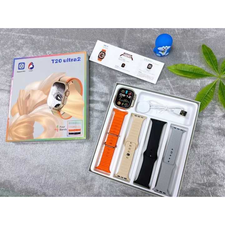 T20ultra2%20smart%20watch%20big%20screen%202.2%20(Four%20colors%20with%20four%20stripes,%20black,%20gray,%20orange%20and%20green%20colors.)%204-in-1%20set%20Bluetooth%20call%20watch%20heart%20rate%20sports%20-%20Image%202