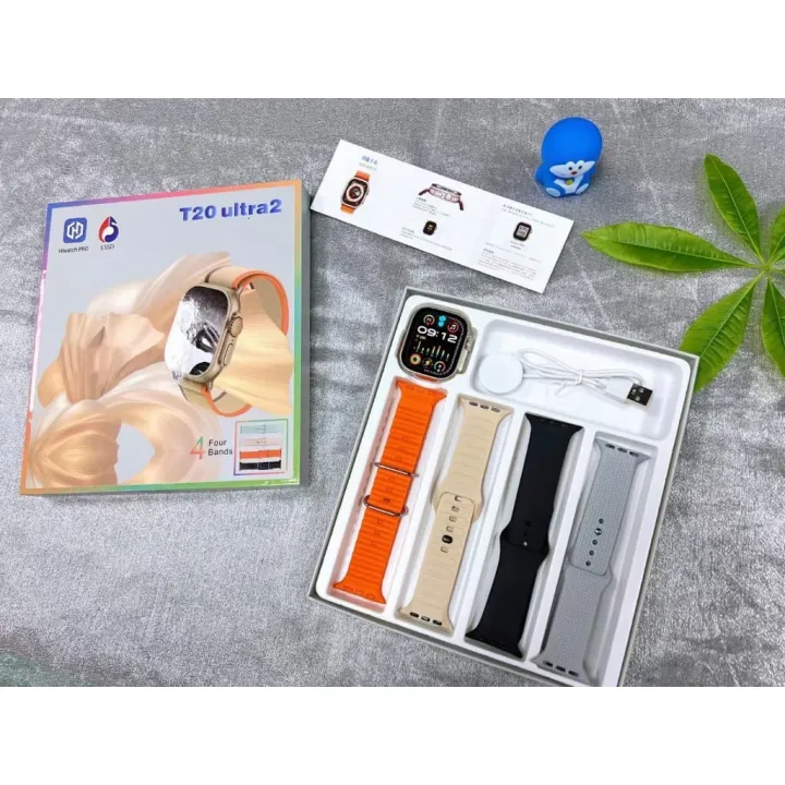 T20ultra2%20smart%20watch%20big%20screen%202.2%20(Four%20colors%20with%20four%20stripes,%20black,%20gray,%20orange%20and%20green%20colors.)%204-in-1%20set%20Bluetooth%20call%20watch%20heart%20rate%20sports%20-%20Image%202
