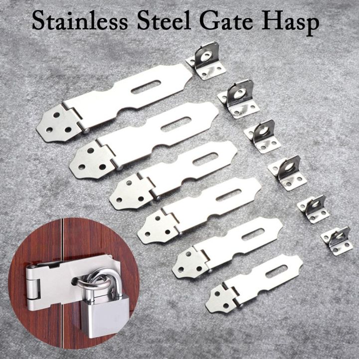 【NEW】 Stainless Steel Gate Door Lock Padlock Solid Clasp Anti Theft Hasp Staple Shed Latch Household Burglar-Proof Hardware