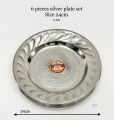 Stainless Steel 24cm Plate /Silver Plates 6pcs Set. 