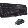 Logitech MK120 Wired Keyboard and Mouse Combo for Windows, Optical Wired Mouse, Full-Size Keyboard, USB Plug-and-Play, Compatible with PC, Laptop - Black. 