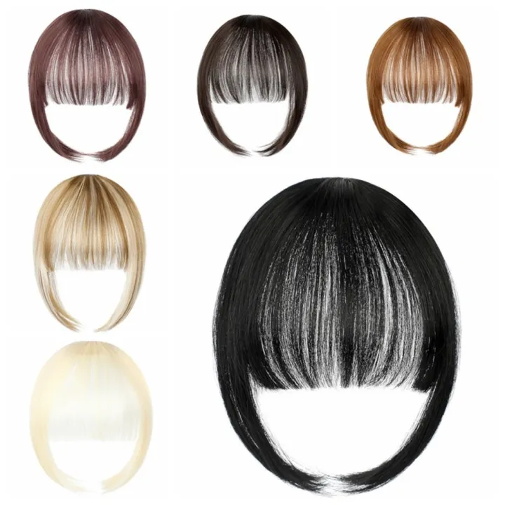 Synthetic Wig Blunt Bangs Hair Accessories Fringe False Hairpiece Fake Bangs Brown Clip in Bang Hair Extension Women