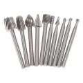 KOGEEK Electric Grinding Accessories 10pcs 3mm Shank HSS Rou-ter Bits Rotary Burr for Drill Woodworking Tool Set CNC Engraving. 