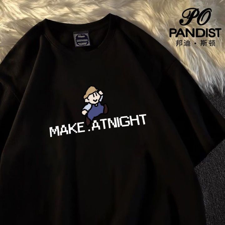 PANDIST%20American%20Fashion%20Brand%20Cotton%20Short%20Sleeve%20T%20T-shirt%20Men%20and%20Women%20Loose%202024%20New%20Simple%20White%20t%20T-shirt%20Fashion%20-%20Image%202