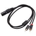 XLR To Dual Audio Cable A1 XLR Male 3 Pin To Dual Male Plug Stereo Audio Cable Amplifier Mixing Plug AV Cable 1M. 
